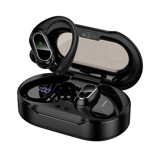 Беспроводные наушники EQ29, HOCO, TWS с заушинами, вакуумные, черный