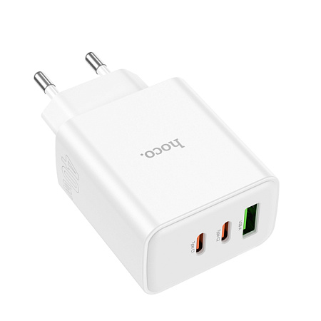 Сетевое зарядное устройство, 2 PD 40W + 1 USB 3.0 QC (C126A), HOCO, белый