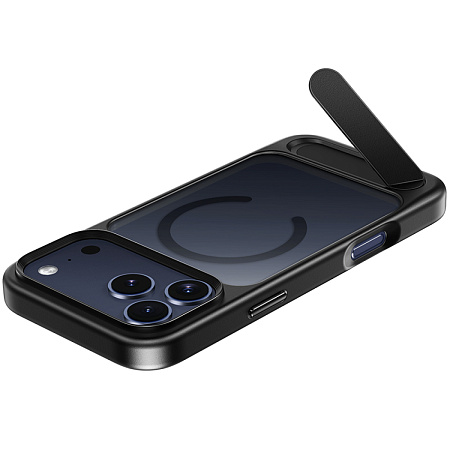 Чехол для iPhone 17 Pro Max, TPU+PC 1.7 мм, Магнитный (MagSafe), с подставкой, AS12, HOCO, прозрачный