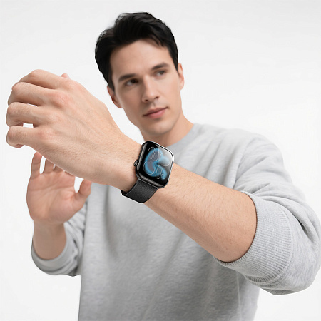 Умные часы Y42 Smart watch Hoco с поддержкой звонков, 2 ремешка в комплекте, черные