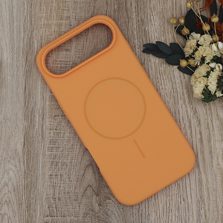 Чехол-накладка для iPhone 17 Air, Silicon Case, магнитный (MagSafe), без лого, X-CASE, оранжевый