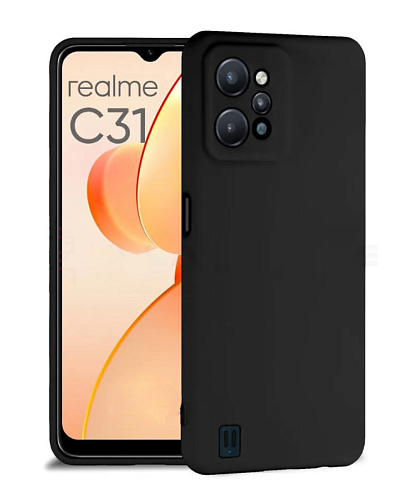 Чехол силиконовый для Realme C31, с защитой камеры, X-CASE, черный
