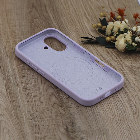 Чехол-накладка для iPhone 17, Silicon Case, магнитный (MagSafe), с дизайном, без лого, X-CASE, сиреневый