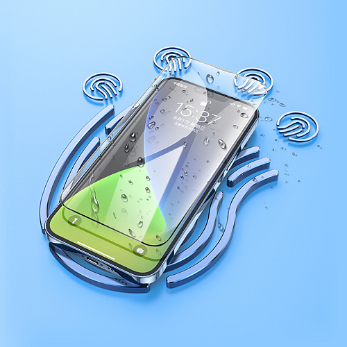 Защитное стекло на iPhone 13 (6.1)/13 Pro/14/16e, G777, HOCO, anti-static, черное