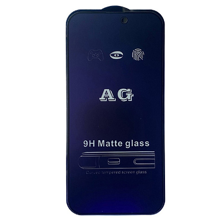 Защитное стекло на iPhone 15 Pro, Anti-blue ray матовый черный, X-CASE