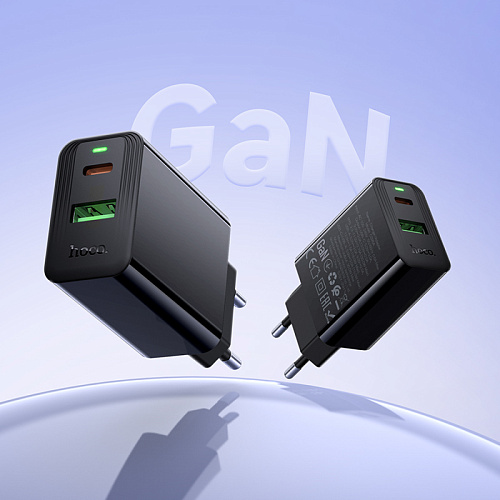 Сетевое зарядное устройство, 1 PD 30W + 1 USB 3.0 QC (CS95A), HOCO, черный