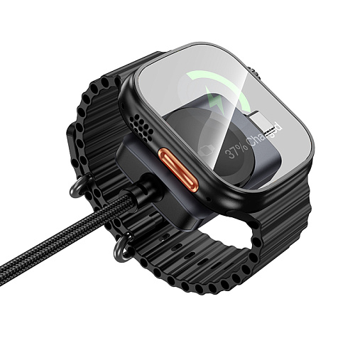Беспроводное зарядное устройство, CW66 iWatch, Type-C, HOCO, с кабелем Type-C, черный