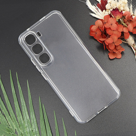 Чехол силиконовый для Infinix Hot 60 Pro +, с защитой камеры, X-CASE, прозрачный