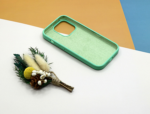 Чехол-накладка для iPhone 14 Pro, Silicon Case, без лого, мятный