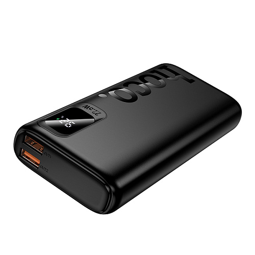 Универсальный Доп. Аккумулятор 10000mAh, J158 Pro, HOCO, выход: 1 USB (22.5W), 1 PD (20W), черный