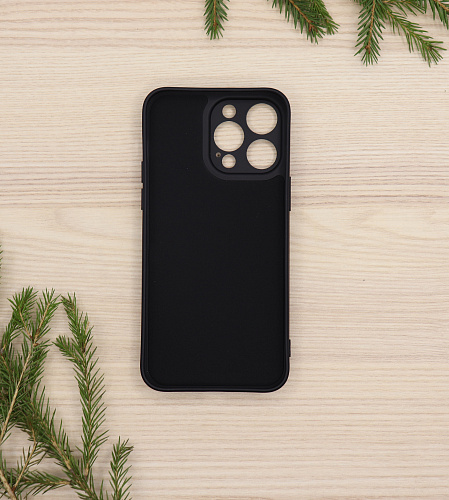 Чехол силиконовый для iPhone 14 Pro (6.1), с карманом для карты, с защитой камеры, X-CASE, черный