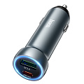 Автомобильное зарядное устройство, 1 USB QC3.0+1 PD 30W (Z54A), HOCO, серый