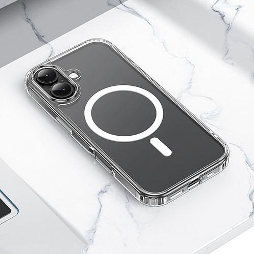 Чехол силиконовый для iPhone 17, Магнитный (MagSafe), HOCO, прозрачный