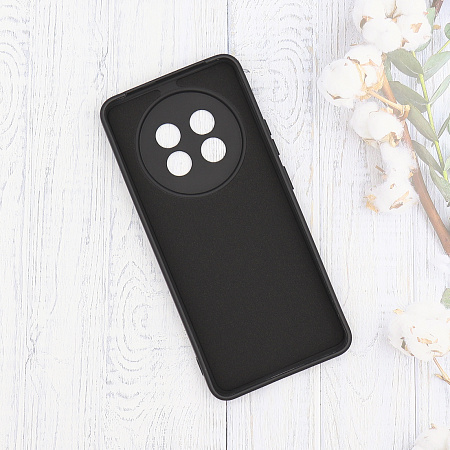 Чехол силиконовый для Realme 13 Plus (5G), с микрофиброй внутри, с защитой камеры, X-CASE, черный