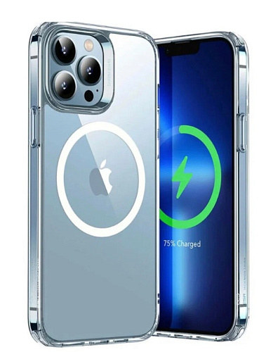 Чехол силиконовый для iPhone 14 Pro (6.1), Магнитный (MagSafe), X-CASE, прозрачный