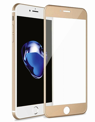 Защитное стекло на iPhone 6/6S, 3D Tiger Glass, золотое, с олеофобным покрытием