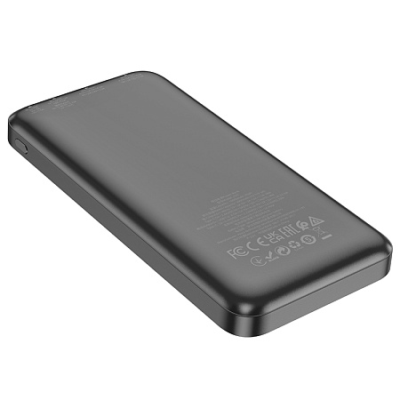 Универсальный Доп. Аккумулятор 10000mAh, J101, HOCO, выход: 2 USB (22.5W)+1 PD (20W), черный