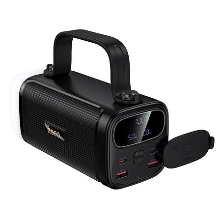 Универсальный Доп. Аккумулятор 40000mAh, J174, HOCO, выход: 1 USB (22.5), 1 PD (20W), с двумя лампами, черный