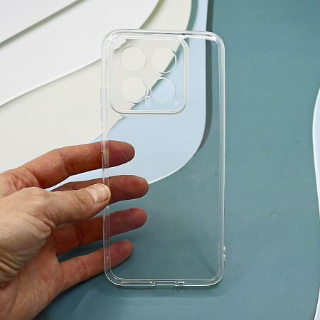 Чехол силиконовый для Xiaomi 14, c защитой камеры, X-CASE, прозрачный