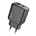 Сетевое зарядное устройство, 1 PD 30W + 1 USB 3.0 QC (CS23A), HOCO, черный