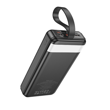 Универсальный Доп. Аккумулятор 30000mAh, J123B, HOCO, выход: 1 USB-A 22.5W, 1 PD 20W, с дисплеем, черный