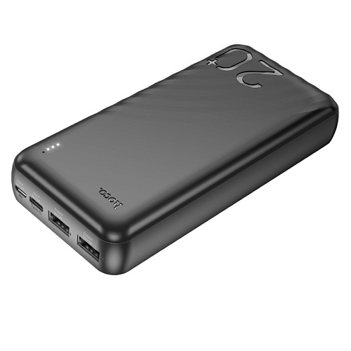 Универсальный Доп. Аккумулятор 20000mAh, J123A, HOCO, выход: 2 USB: 5V/2, черный
