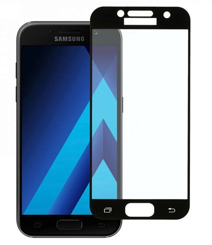 Защитное стекло на Samsung A320F, Galaxy A3 (2017), 5D, черный, X-CASE