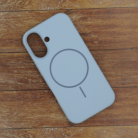 Чехол-накладка для iPhone 16, Silicon Case, магнитный (MagSafe), без лого, X-CASE, светло-голубой