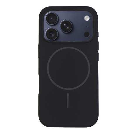 Чехол-накладка для iPhone 17 Pro, Silicon Case, магнитный (MagSafe), без лого, X-CASE, черный