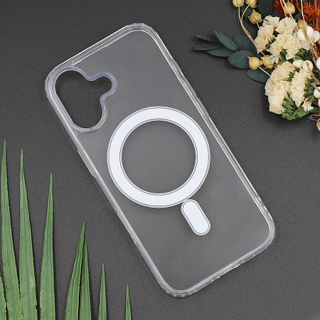 Чехол силиконовый для iPhone 17, Магнитный (MagSafe), X-CASE, прозрачный