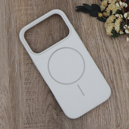 Чехол-накладка для iPhone 17 Pro Max, Silicon Case, магнитный (MagSafe), без лого, X-CASE, белый