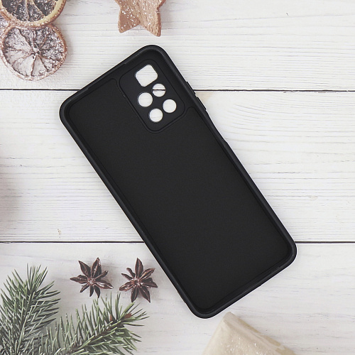 Чехол силиконовый для Xiaomi Redmi 10/10 (2022)/ Note 11S (5G), с микрофиброй внутри, с защитой камеры, X-CASE, черный