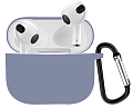 Чехол силиконовый для Airpods 3 case, X-CASE, лавандовый с карабином