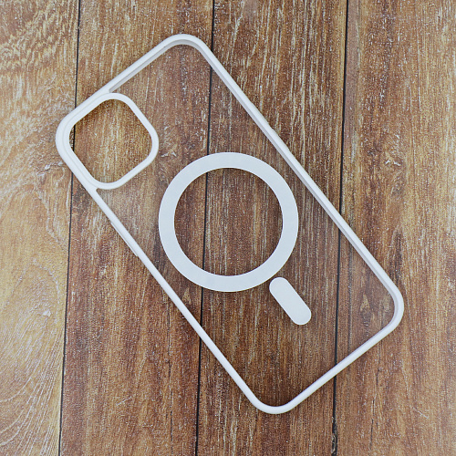 Чехол силиконовый для iPhone 14 (6.1), Магнитный (MagSafe), X-CASE, белый
