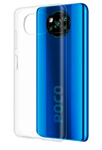 Чехол силиконовый для Xiaomi Poco X3/Poco X3 Pro/Poco X3 NFC, X-CASE, прозрачный