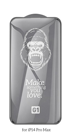 Защитное стекло для iPhone 14 Pro Max, G1, HOCO, Flash attach full screen silk screen, черное