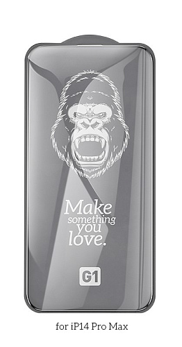 Защитное стекло для iPhone 14 Pro Max, G1, HOCO, Flash attach full screen silk screen, черное