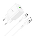 Сетевое зарядное устройство, 1 USB 3.0 QC (N26), HOCO, Type-C, белый