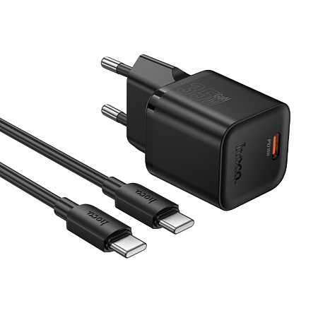 Сетевое зарядное устройство, 1 PD 35W (N66), HOCO, Type-C to Type-C, черный
