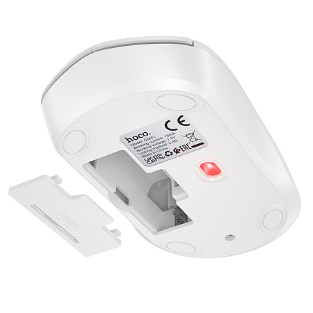 Беспроводная мышка, GM42, HOCO, Bluetooth 2.4G,  размер: 110 * 59 * 36 мм, белый