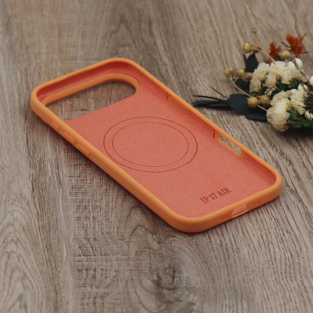 Чехол-накладка для iPhone 17 Air, Silicon Case, магнитный (MagSafe), без лого, X-CASE, оранжевый