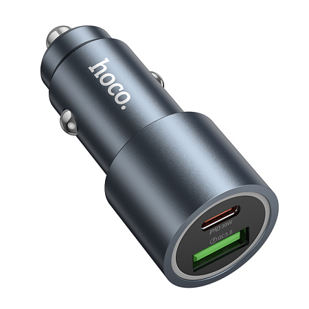 Автомобильное зарядное устройство, 1 USB QC3.0 18W, 1 PD 30W (Z60), HOCO, серый