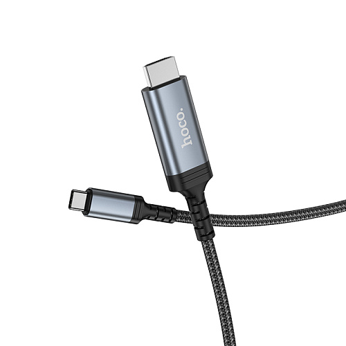 HDMI кабель на Type-C, UA43, HOCO, 1.8 метра, металлический серый