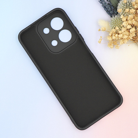 Чехол силиконовый для Xiaomi Redmi 15C (4G), с микрофиброй внутри, с защитой камеры, X-CASE, черный