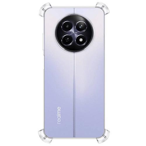 Чехол силиконовый для Realme 12 (5G), усиленные края, с защитой камеры, X-CASE, прозрачный