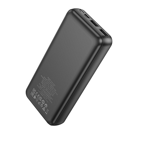 Универсальный Доп. Аккумулятор 20000mAh, J123A, HOCO, выход: 2 USB: 5V/2, черный