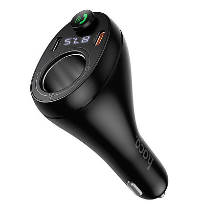 Bluetooth FM модулятор, E88, HOCO, с разветвителем прикуривателя, черный