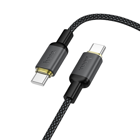 Кабель Type-C на Type-C, HOCO, X128, 1 метр, вес: 25г, 60W, цвет черный