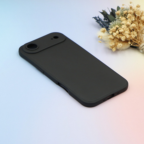 Чехол силиконовый для iPhone 17 Air, с микрофиброй внутри, с защитой камеры, X-CASE, черный