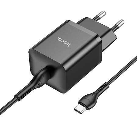 Сетевое зарядное устройство, 1 PD 20W (N27), HOCO, Type-C to Type-C, черный
